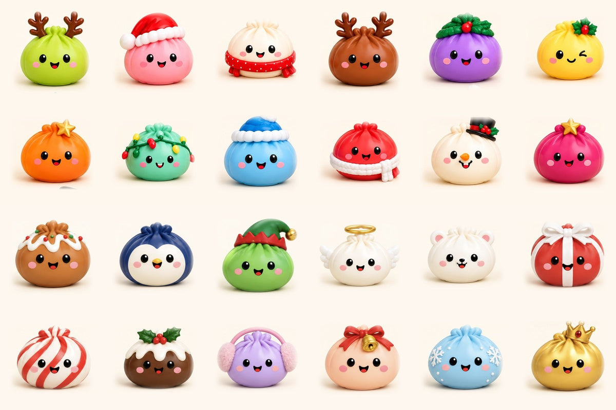 Kalendarz adwentowy Tajemniczy Pierożek – 24 gniotki squishy
