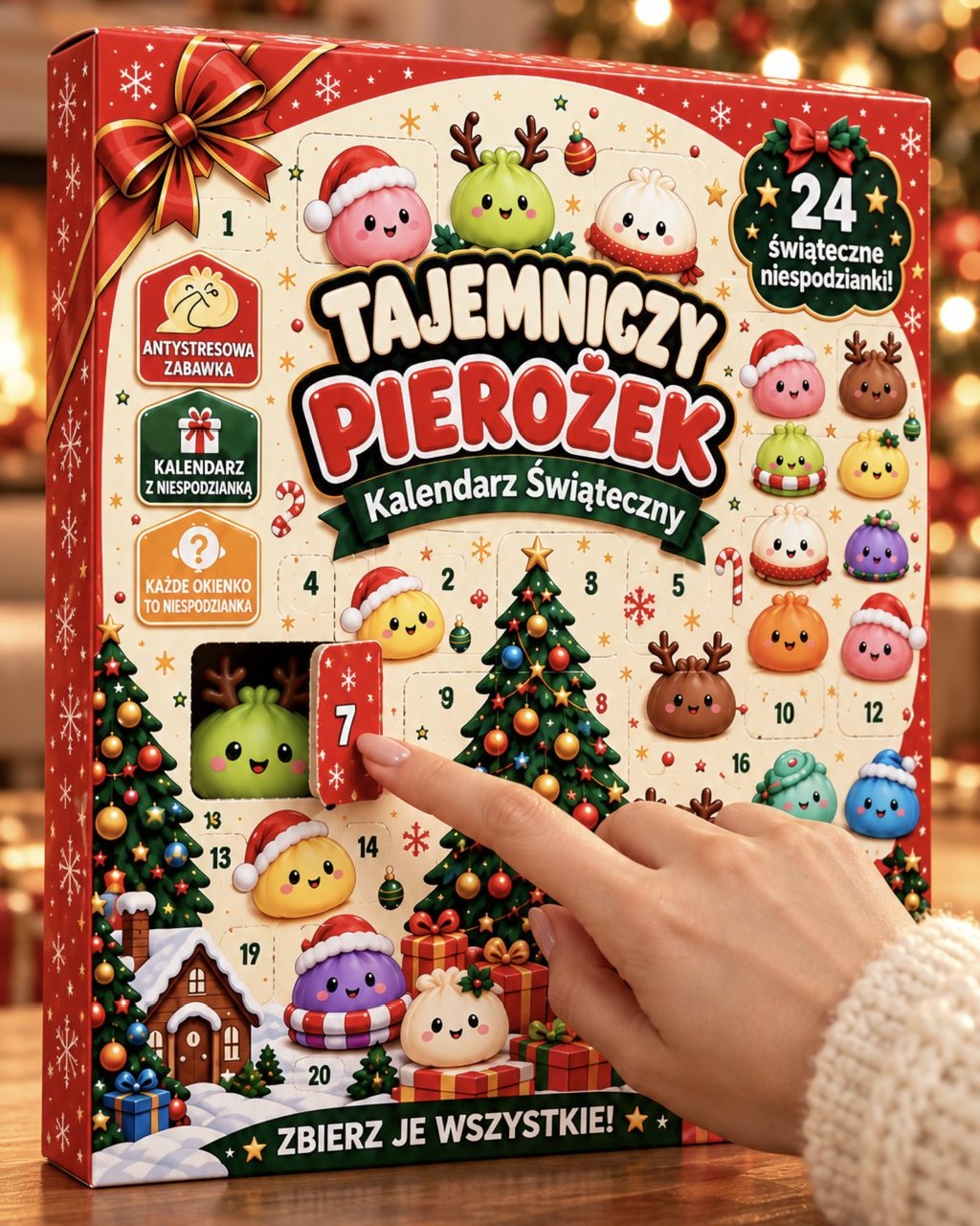 Kalendarz adwentowy Tajemniczy Pierożek – 24 gniotki squishy