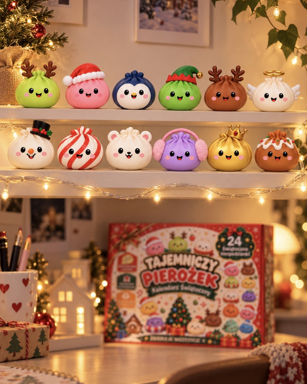 Kalendarz adwentowy Tajemniczy Pierożek – 24 gniotki squishy